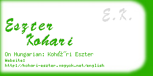 eszter kohari business card